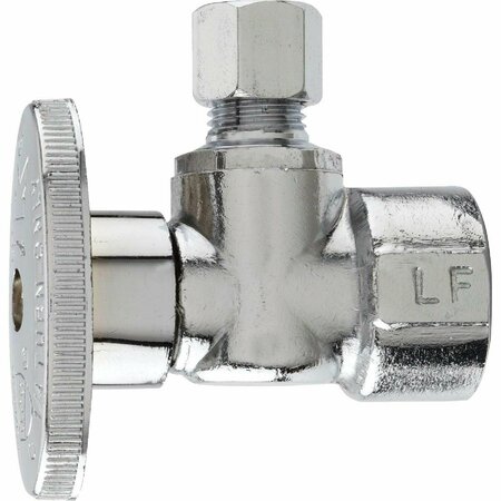 ALL-SOURCE 1/2 In. FIP x 1/4 In. OD Chrome-Plated Brass Quarter Turn Angle Valve PP46PCLF